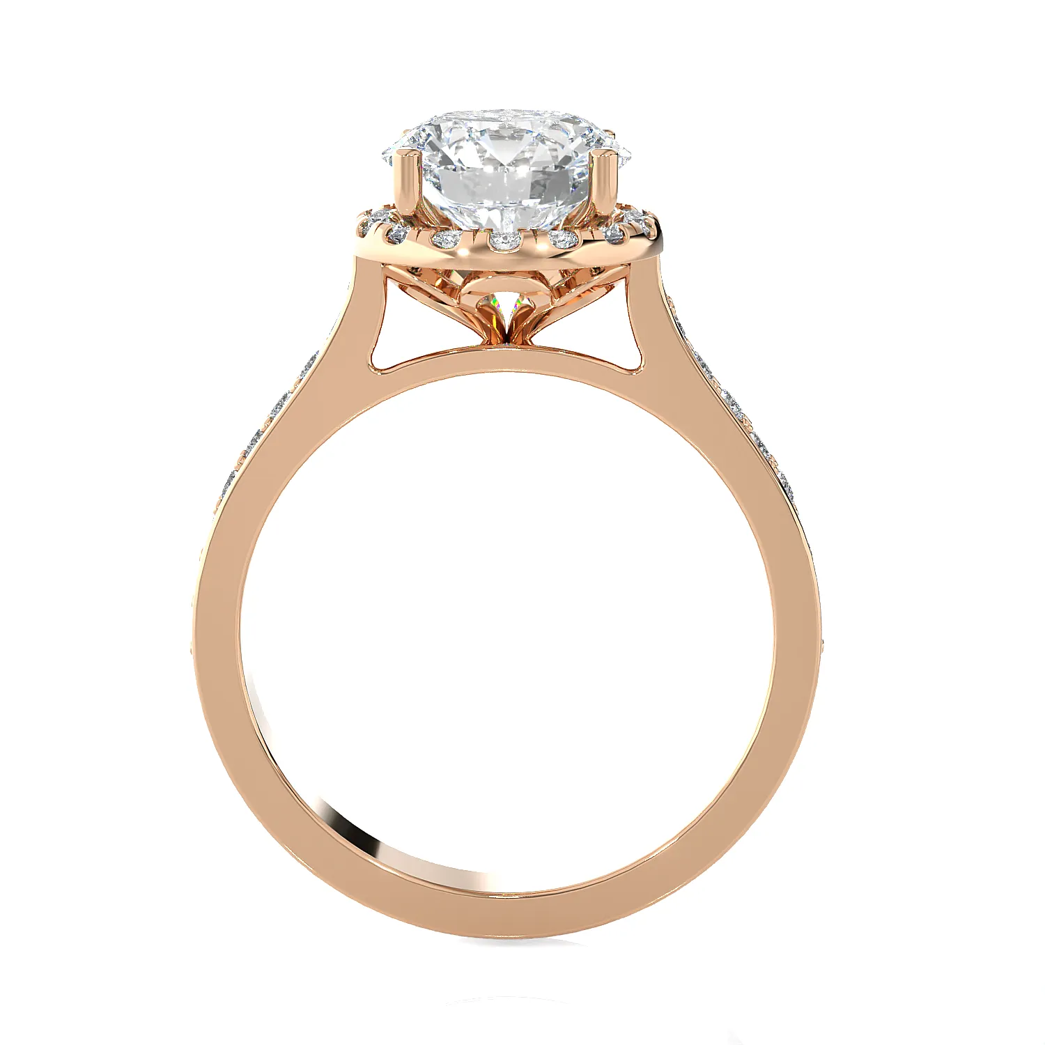 1 7/8 ctw Round Lab Grown Diamond Side Stone Engagement Ring