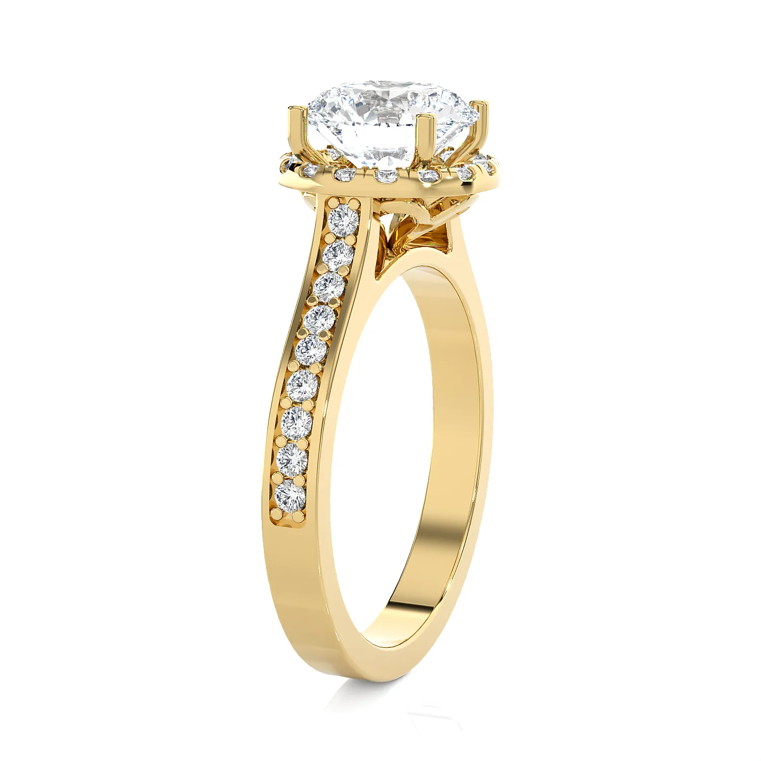 1 7/8 ctw Round Lab Grown Diamond Side Stone Engagement Ring