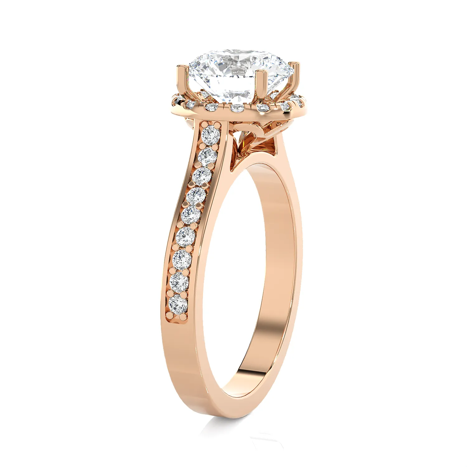 1 7/8 ctw Round Lab Grown Diamond Side Stone Engagement Ring