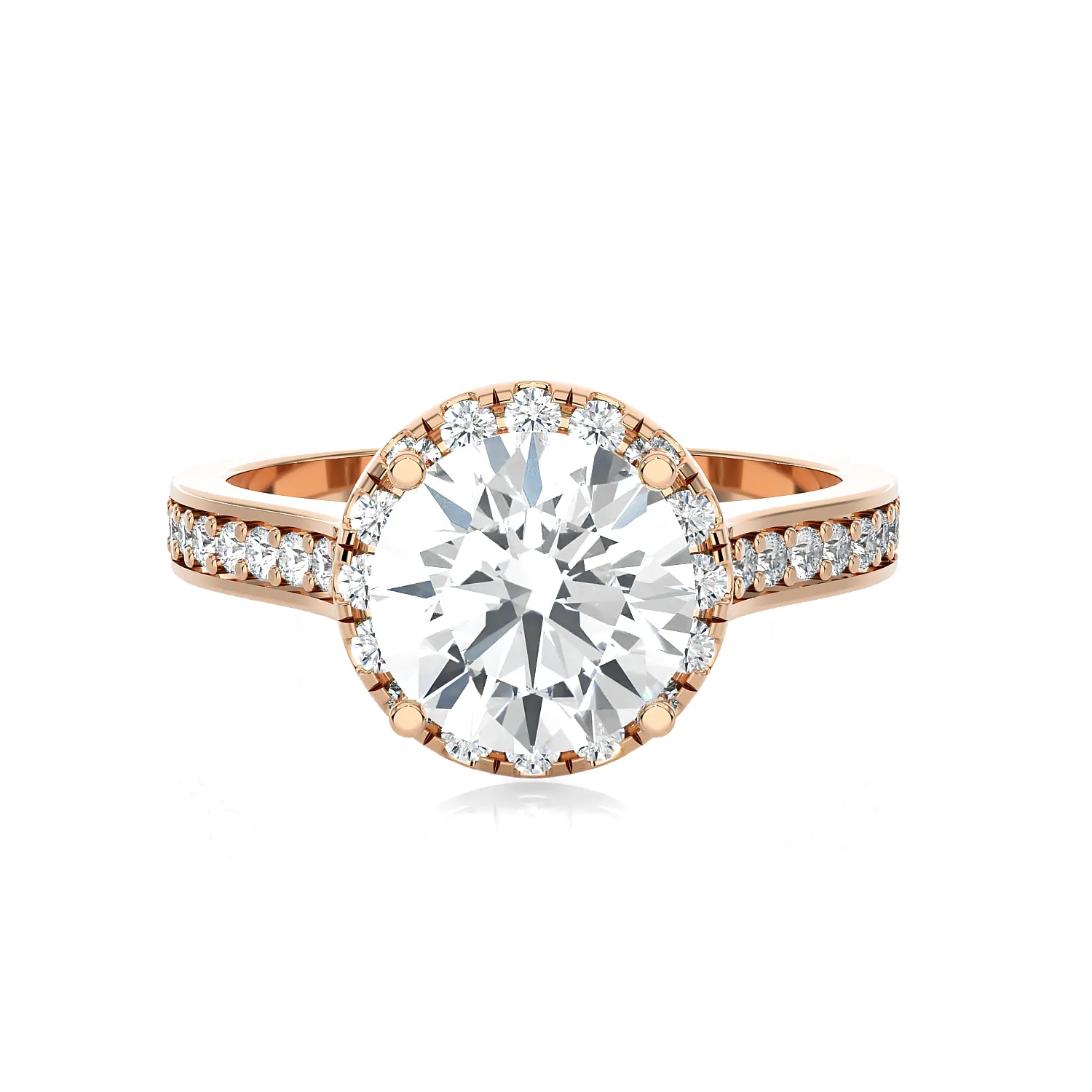 1 7/8 ctw Round Lab Grown Diamond Side Stone Engagement Ring
