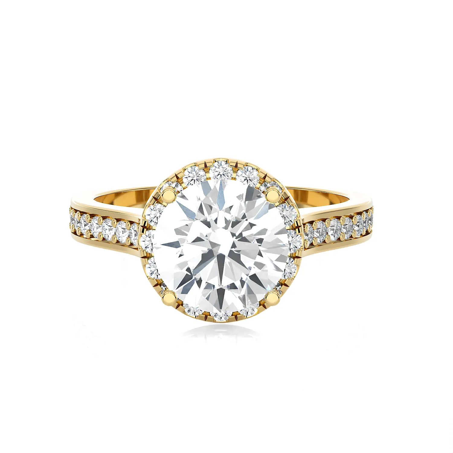 1 7/8 ctw Round Lab Grown Diamond Side Stone Engagement Ring