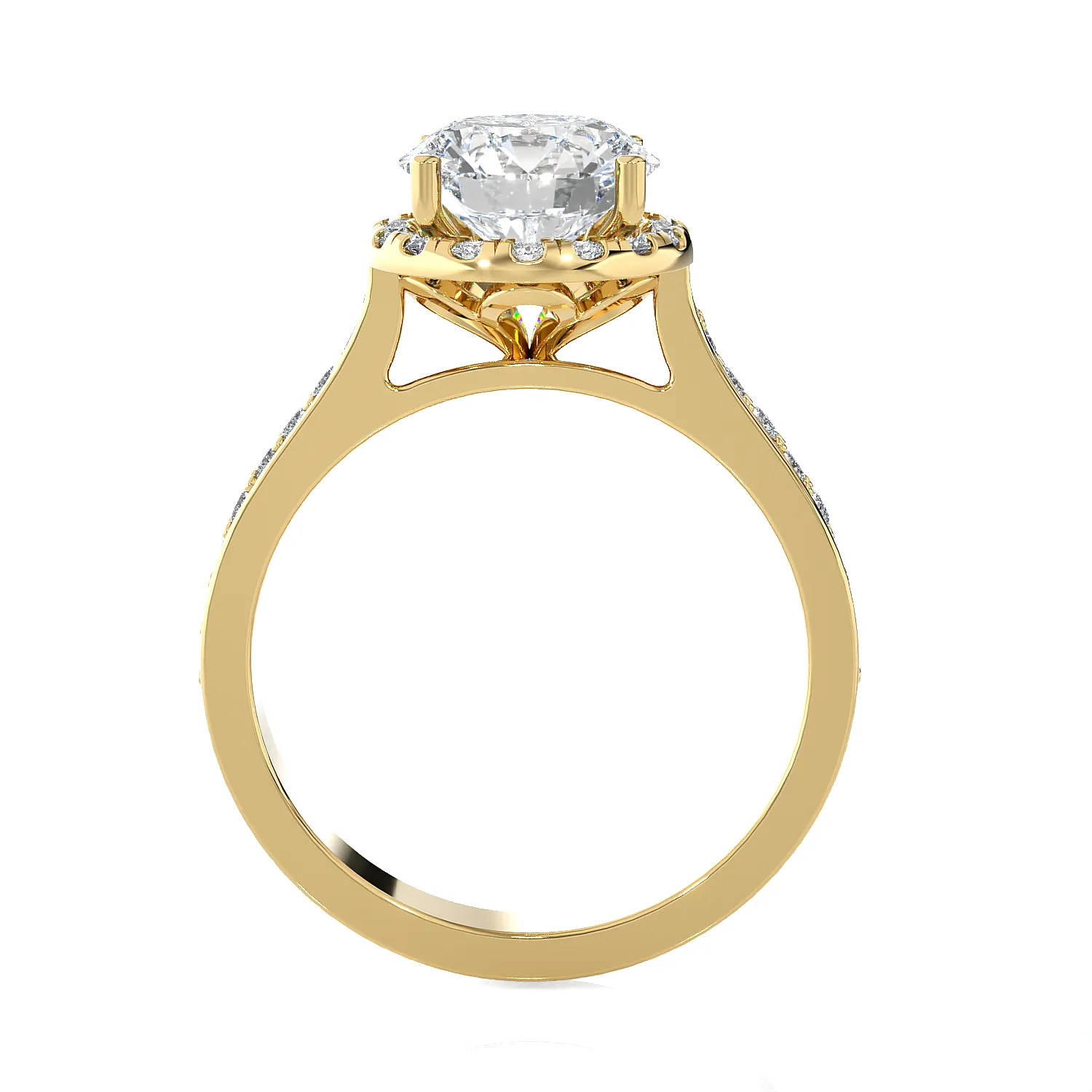 1 7/8 ctw Round Lab Grown Diamond Side Stone Engagement Ring