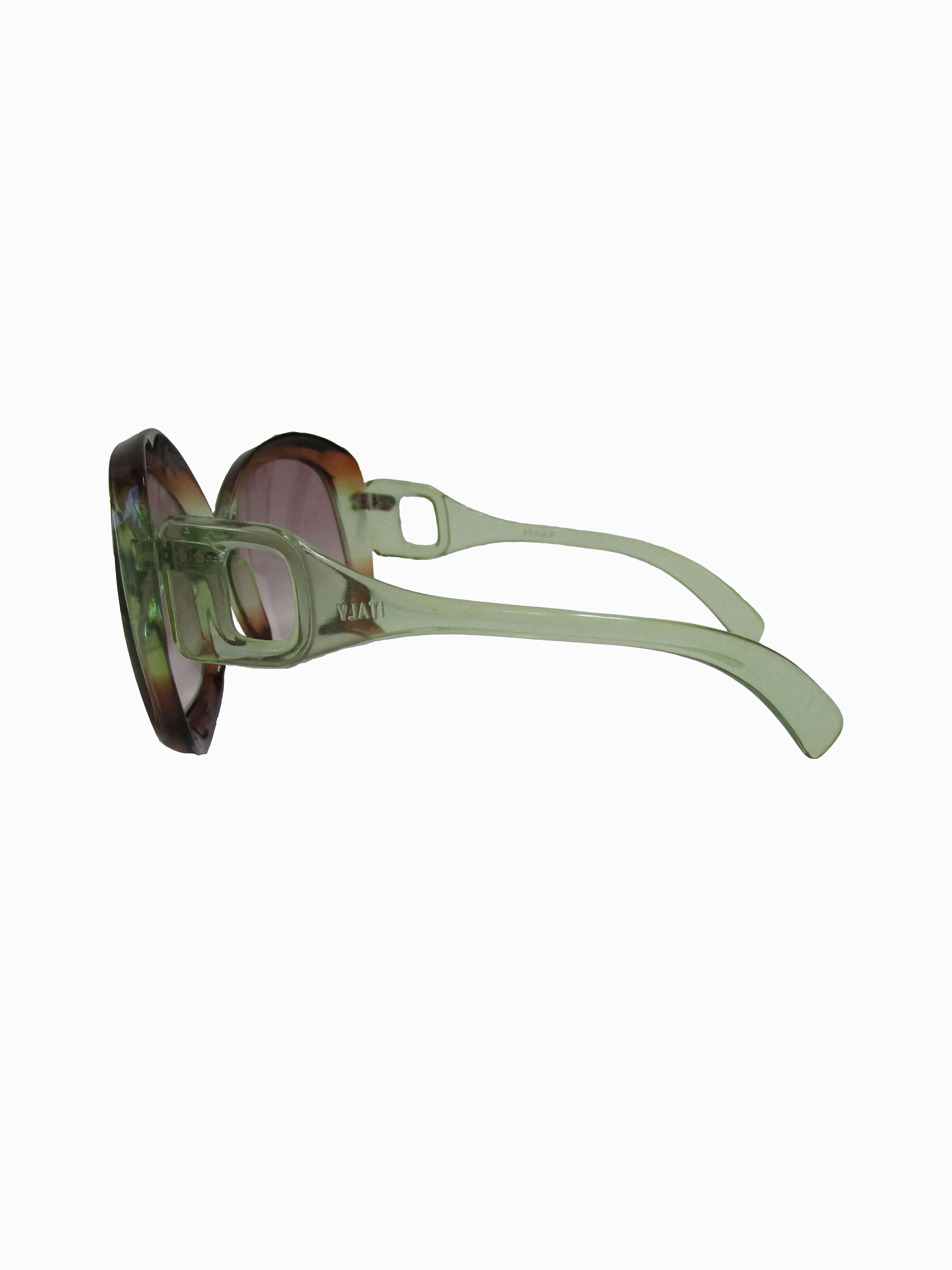 70s Italian Mod Green to Brown Ombre Sunglasses