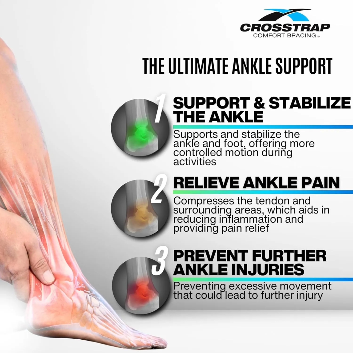 Achilles Strap - Ankle Support for Achilles Tendonitis - Support Brace for Men and Women - Neoprene Ankle Support for Running Cycling Sports