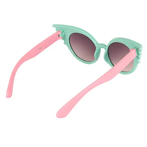 Amour Mint Green & White Full-Framed Unisex Cat-Eye Sunglasses with Purple Gradient Lens (4  Years)
