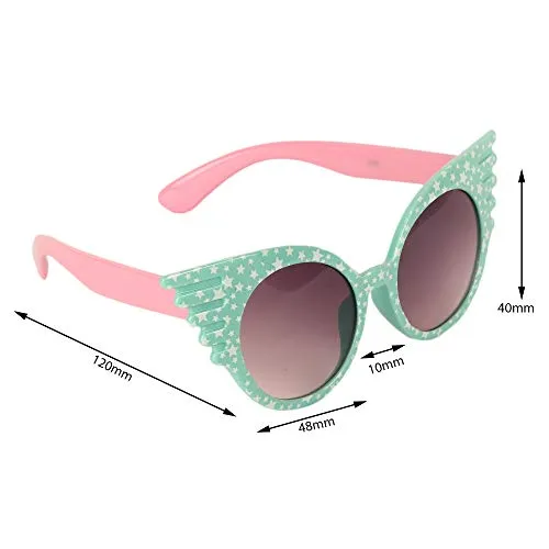 Amour Mint Green & White Full-Framed Unisex Cat-Eye Sunglasses with Purple Gradient Lens (4  Years)