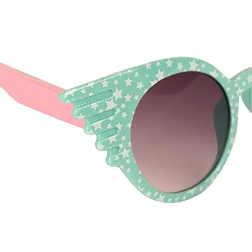 Amour Mint Green & White Full-Framed Unisex Cat-Eye Sunglasses with Purple Gradient Lens (4  Years)