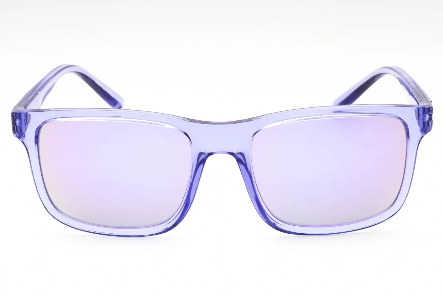 Armani Exchange 0AX4145S Sunglasses Shiny Transparent Violet/Grey Mirrored Violet Men's