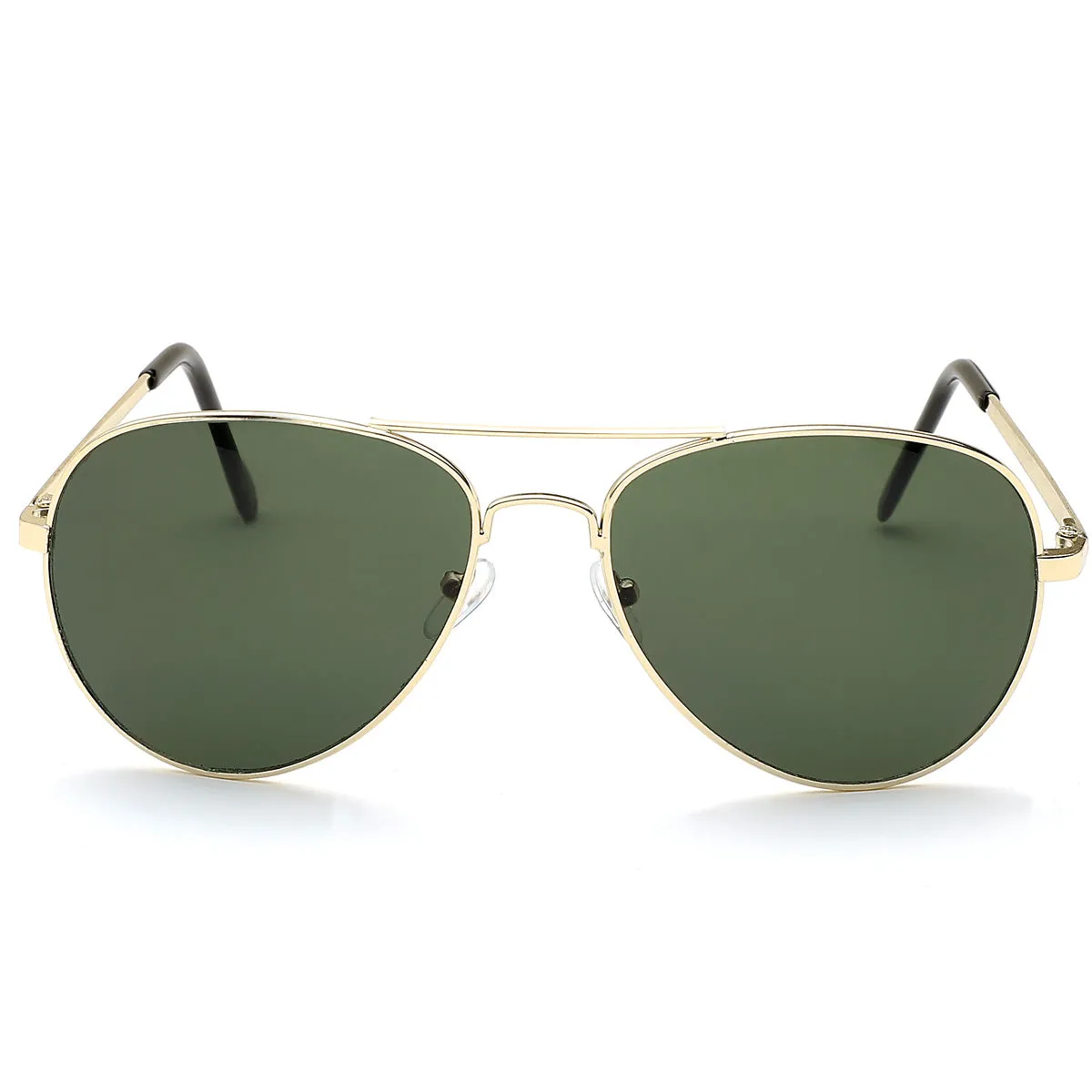Aviator Sunglasses Classic - Non-Polarized - Gold Frame - Dark Green