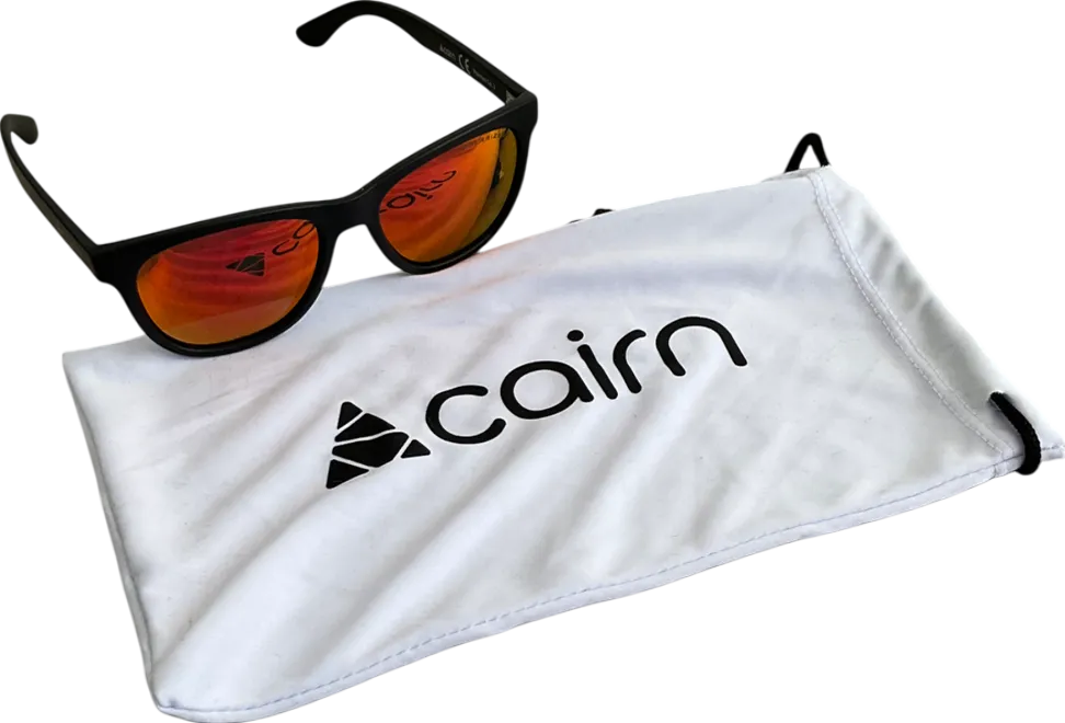 Cairn Black Foolish Matte Sunglasses With Orange Polarised Lenses In Soft Case One Size