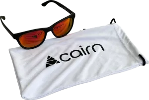 Cairn Black Foolish Matte Sunglasses With Orange Polarised Lenses In Soft Case One Size