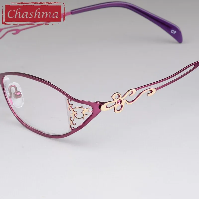 Chashma Women's Full Rim Cat Eye Stainless Steel Frame Eyeglasses 8107