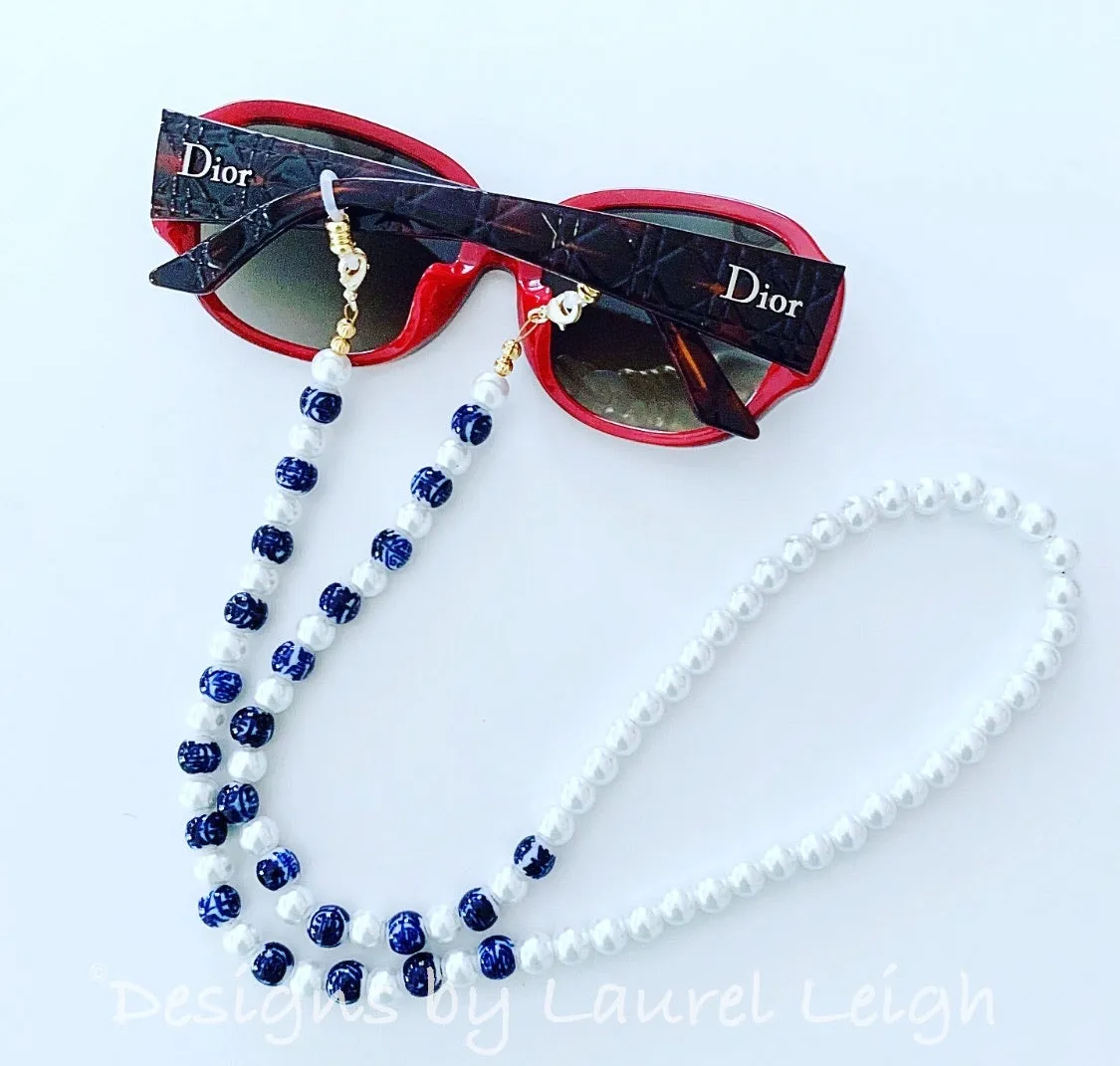 Chinoiserie Chic Pearl Eyeglass / Sunglass / Mask Holder / Lanyard Chain / Necklace -2 Styles