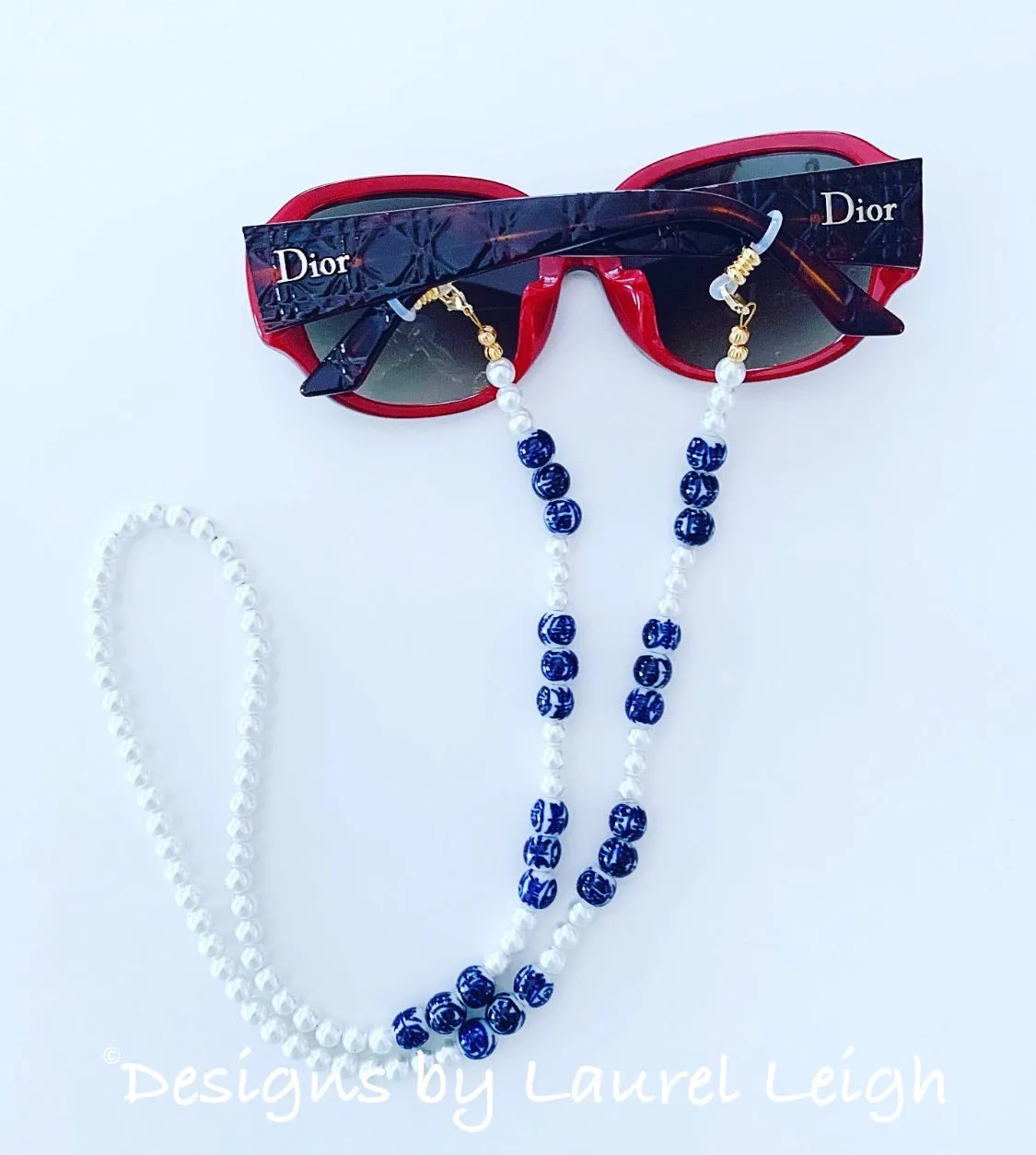 Chinoiserie Chic Pearl Eyeglass / Sunglass / Mask Holder / Lanyard Chain / Necklace -2 Styles