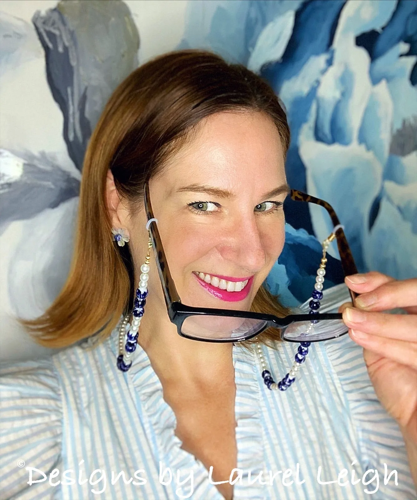 Chinoiserie Chic Pearl Eyeglass / Sunglass / Mask Holder / Lanyard Chain / Necklace -2 Styles