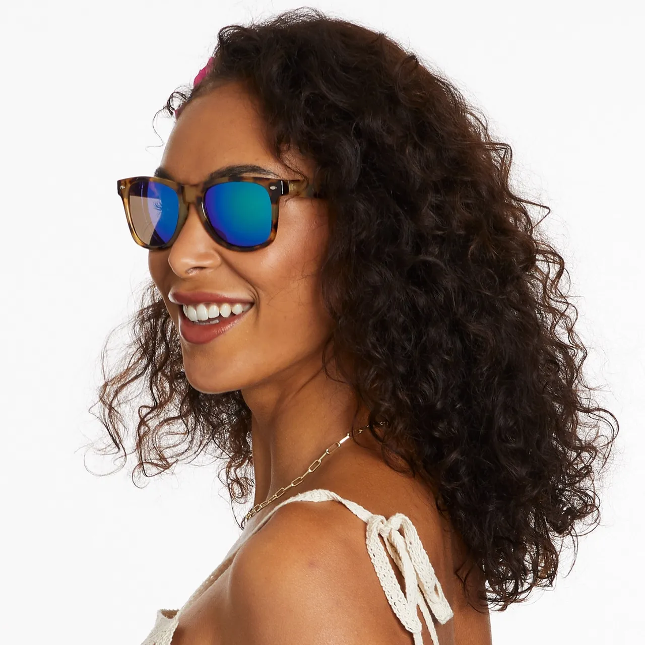 Classic Tort Mirror Color Lens Sunglasses - Adult