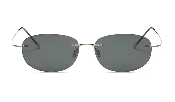 Classy Men Black Lightweight Oval Sunglasses
