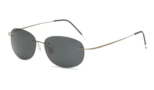 Classy Men Black Lightweight Oval Sunglasses