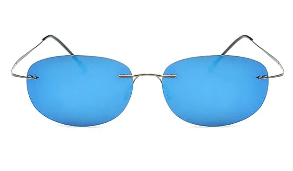 Classy Men Blue Lightweight Oval Sunglasses