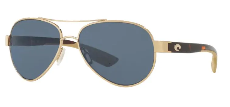 Costa Del Mar Loreto Rose Gold Frame - Gray 580 Plastic Lens - Polarized Sunglasses