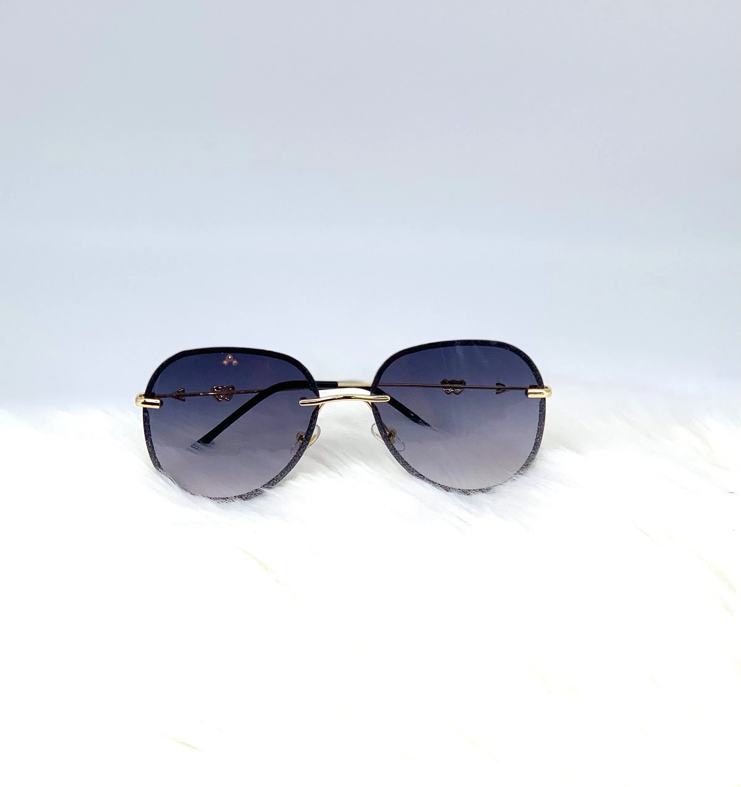Embellished smokey oversized pilot aviators