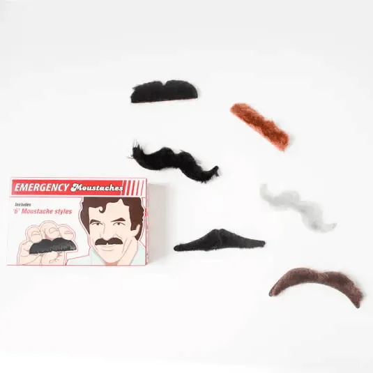 Emergency Moustache Kit with 6 Styles
