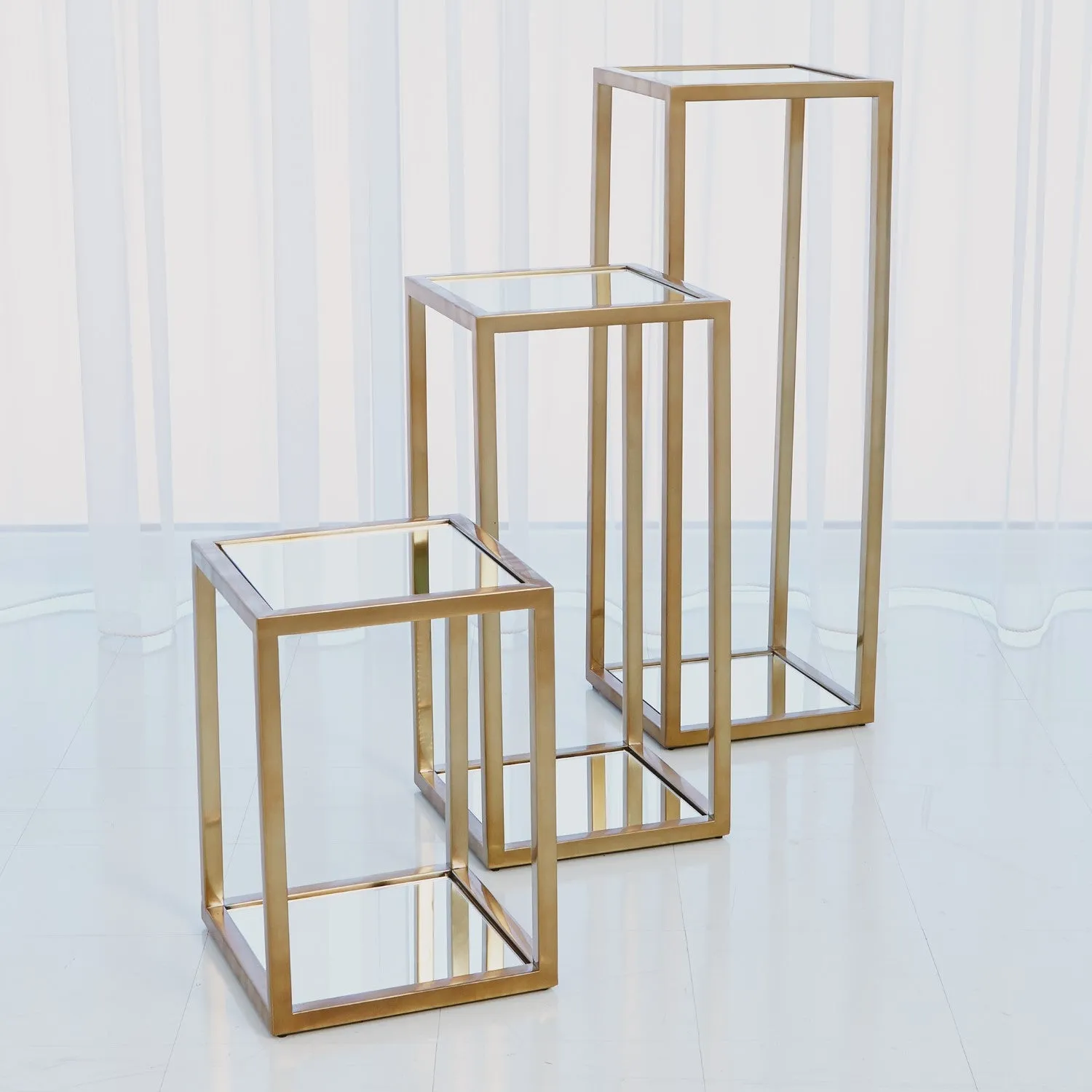 Escher Pedestal / Planter - Brass