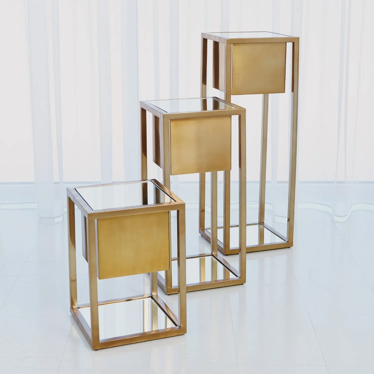 Escher Pedestal / Planter - Brass
