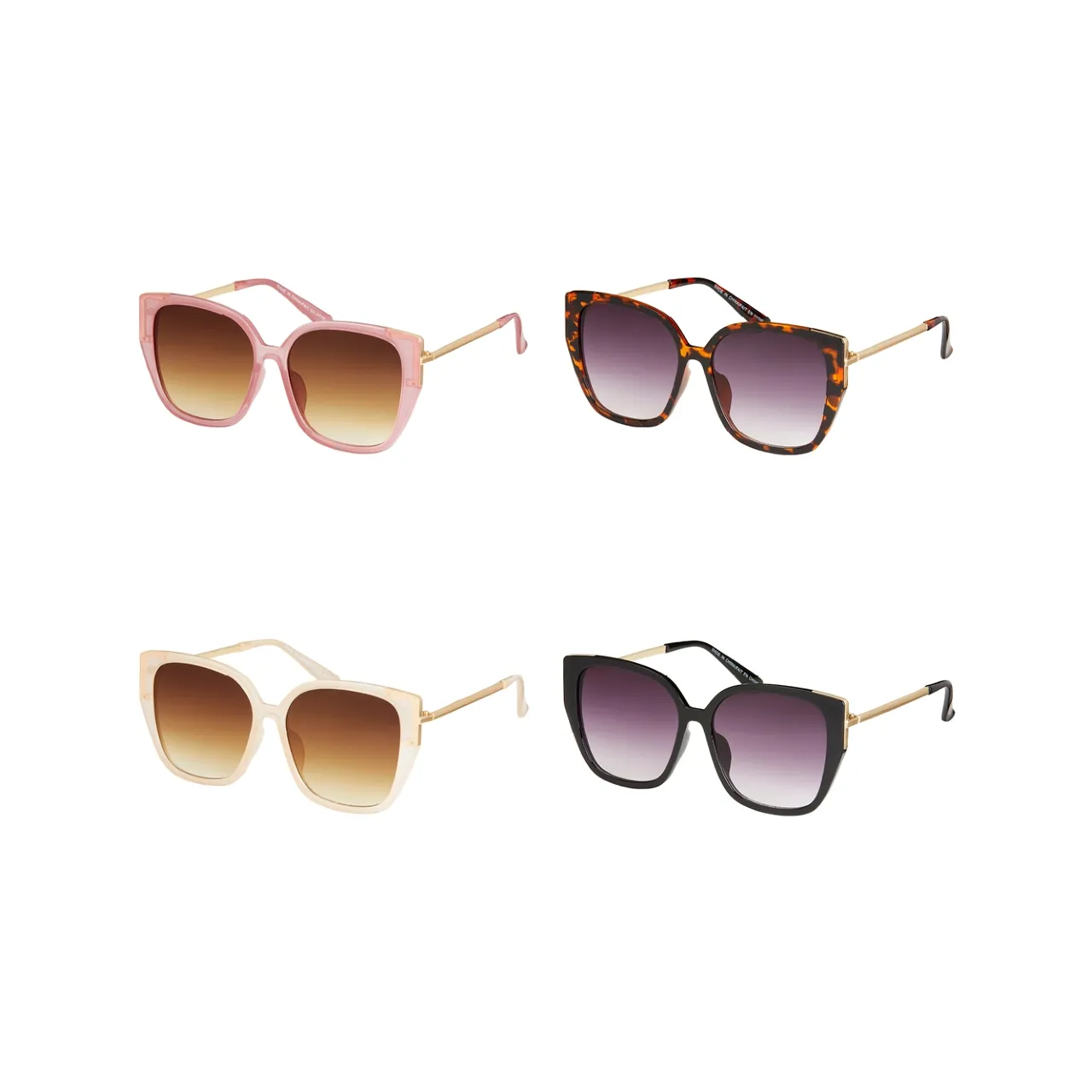 Jade Oversized Sunglasses With Gold Temples - Adult