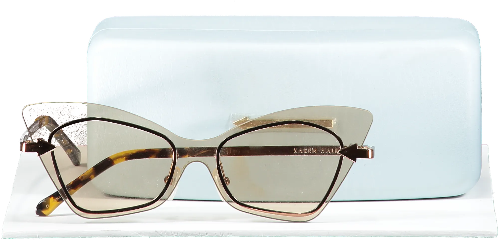 Karen Walker Brown Mrs Brill Sunglasses  in case