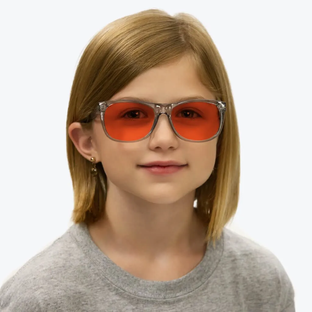 Kids NightFall Wayfarer Blue Blocking Glasses - Grey - Readers