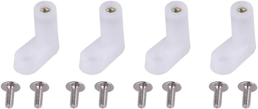 KUIDAMOS 100Pcs 2cm L Type PCB Mounting Feet/Legs with Screw Plastic, White, L Shape, Easy to Install, Ideal for Gaming Boards