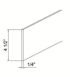 Light Gray Shaker Toe Kick Skin Molding Trim Pieces