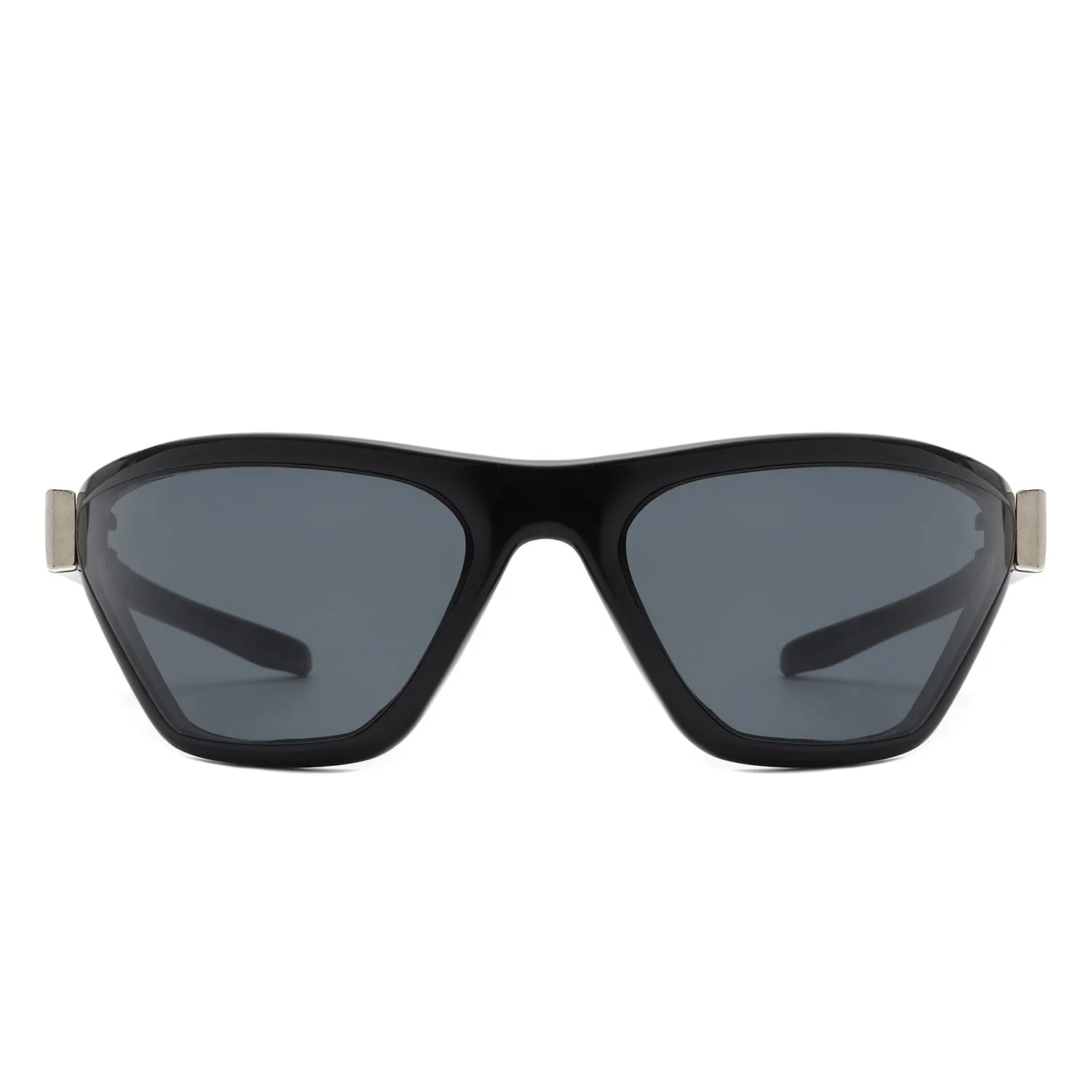 Luminize - Square Mirrored Wrap Around Sport Sunglasses