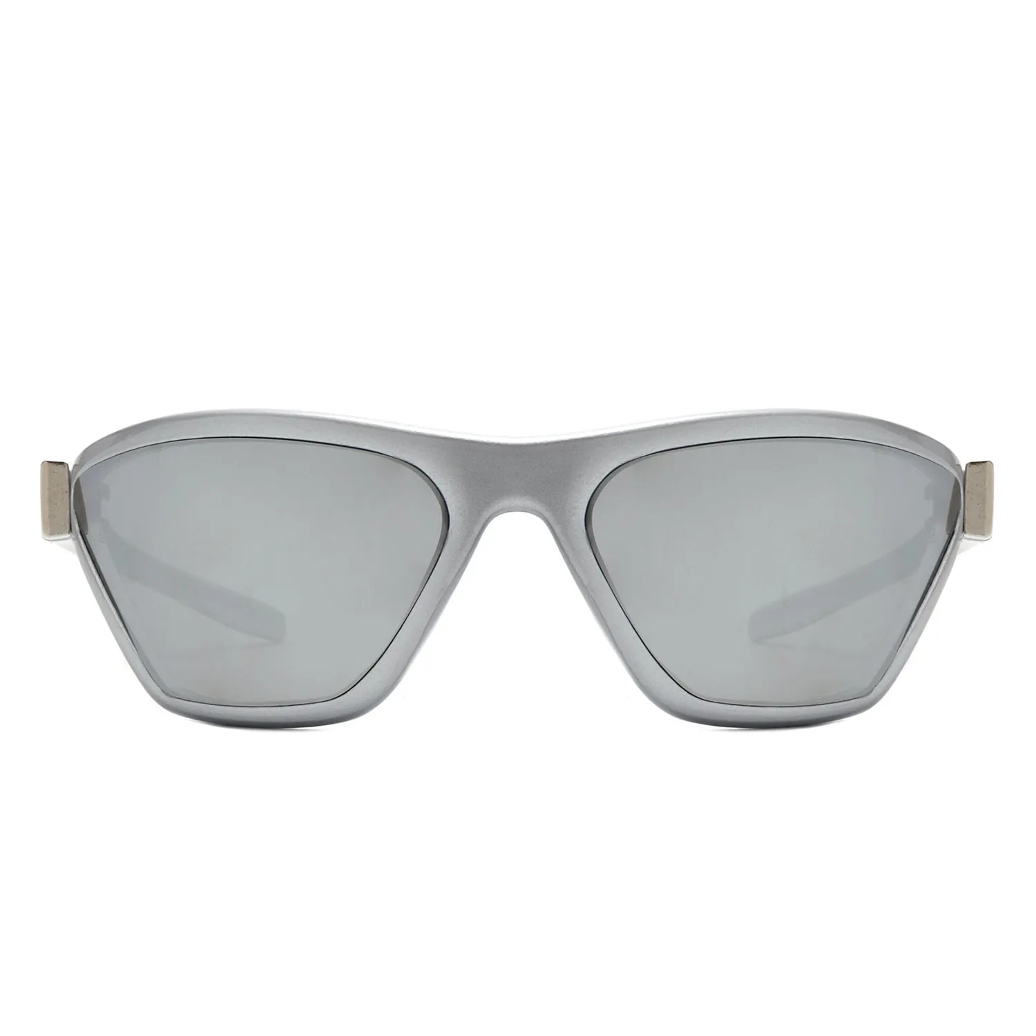 Luminize - Square Mirrored Wrap Around Sport Sunglasses
