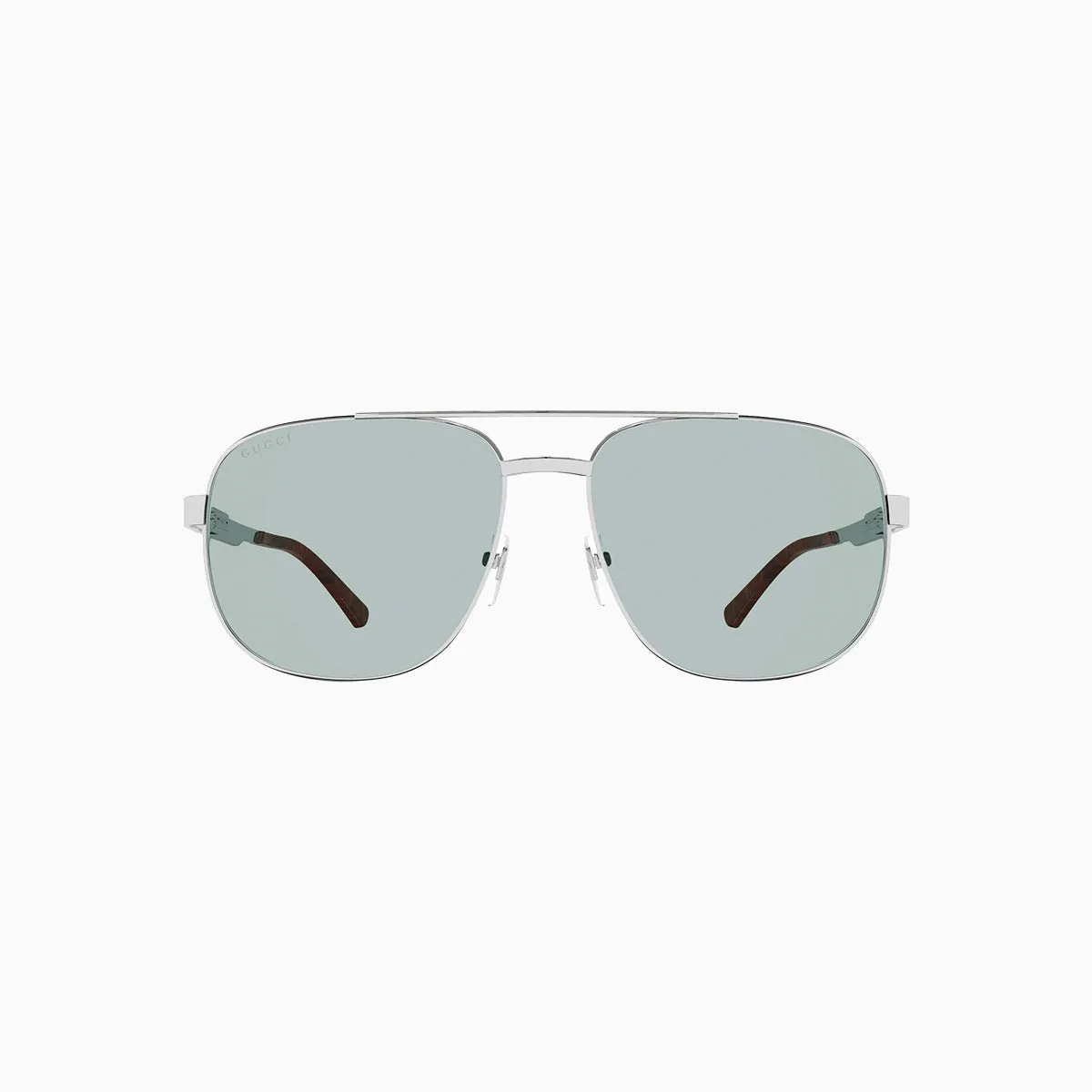 Men's Gucci Logo Silver Green Sunglasses