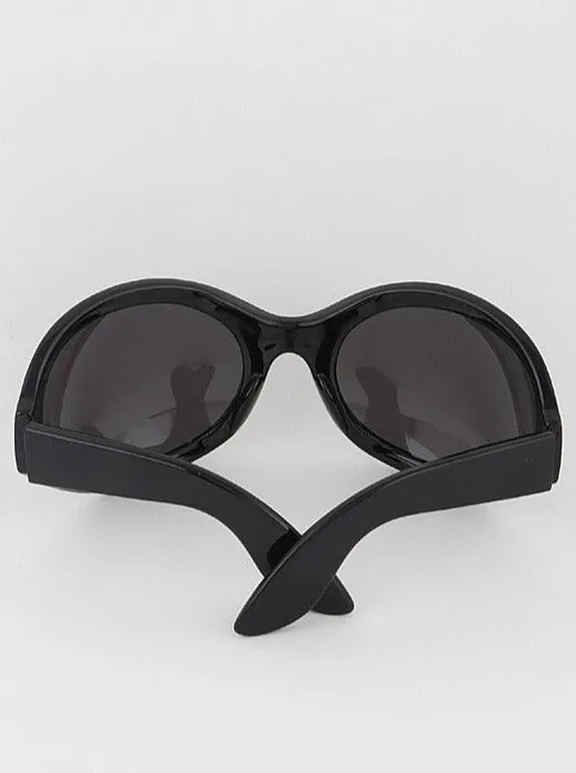 Mirrored Wrap-Around Bug Eye Sunglasses