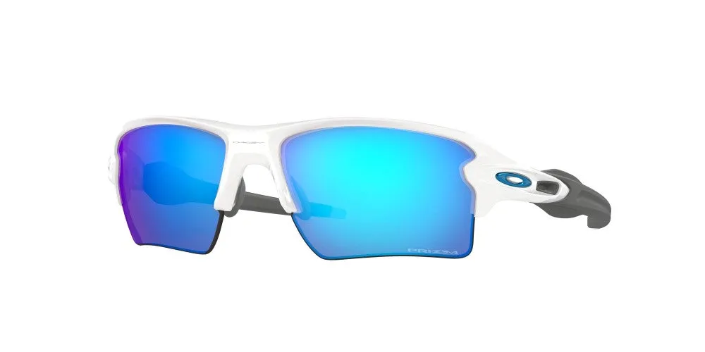 Oakley Mens Flak 2.0 XL Polished White Frame -  Prizm Sapphire Lens - Non Polarized Sunglasses