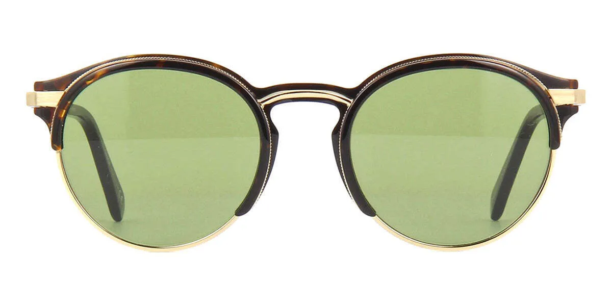 Omega Dark Havana Frame and Green Lenses Sunglasses