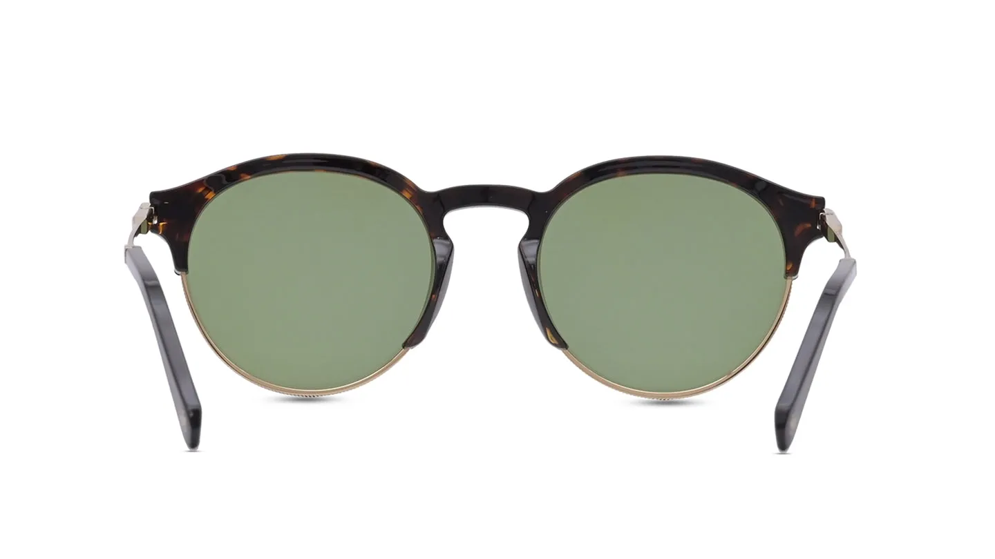 Omega Dark Havana Frame and Green Lenses Sunglasses