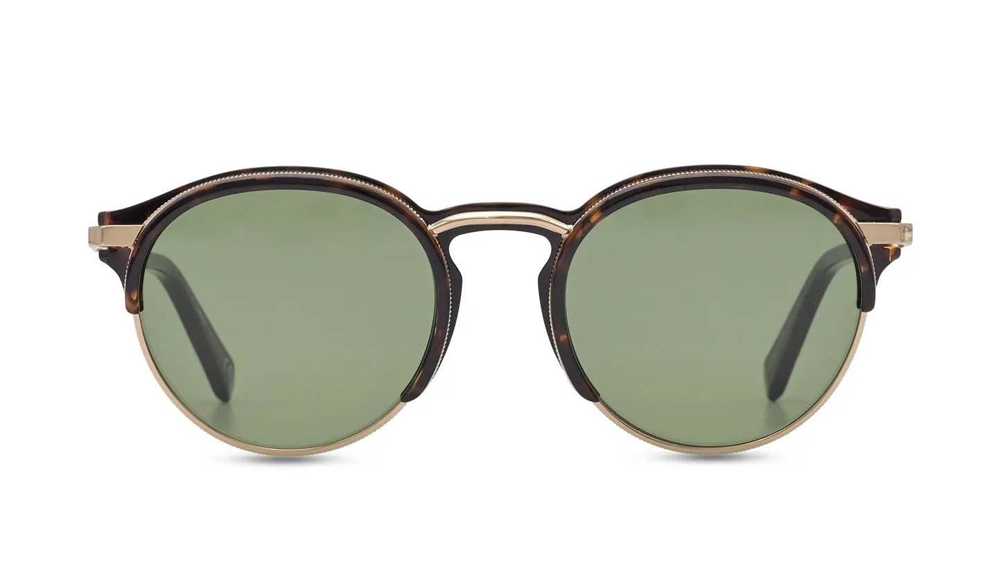 Omega Dark Havana Frame and Green Lenses Sunglasses