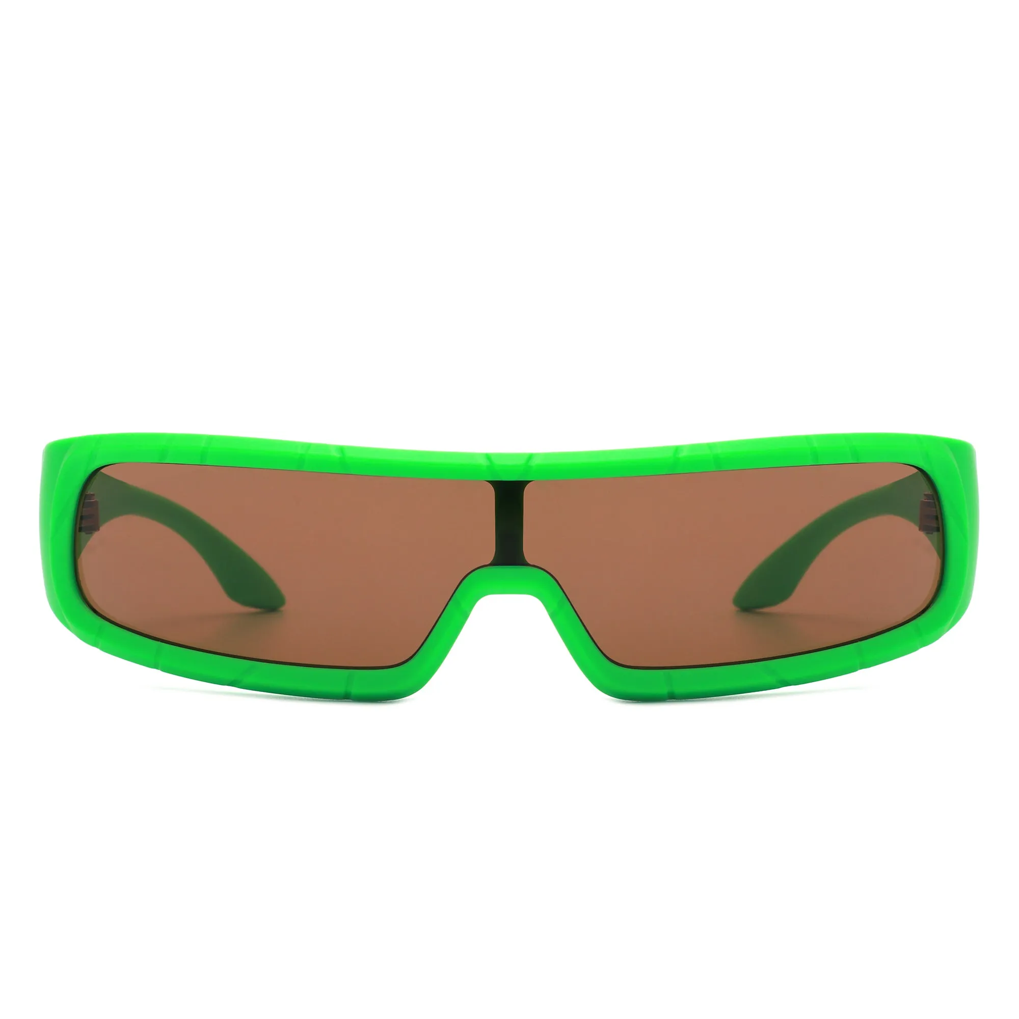 Orion - Futuristic Wrap Around Rectangle Shield Sunglasses