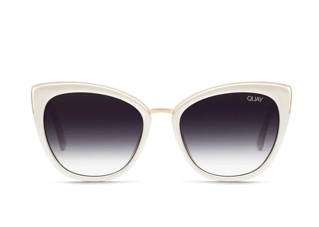 Quay Sunglasses - Honey in Pearl/Black Fade Lens