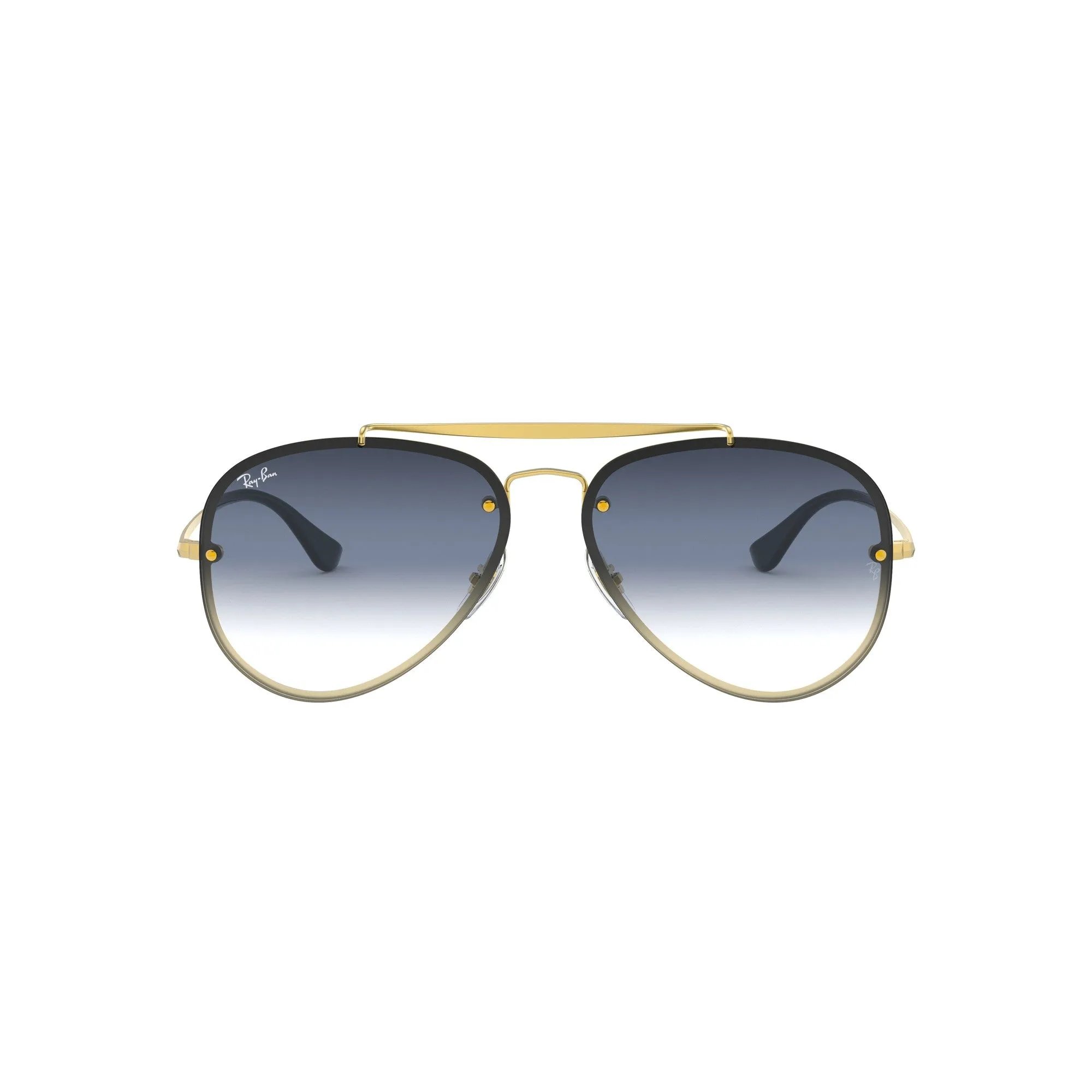 Ray Ban Gold Sunglasses with Blue Mirror Gradient Lenses-RB_3584N_91400S_61mm