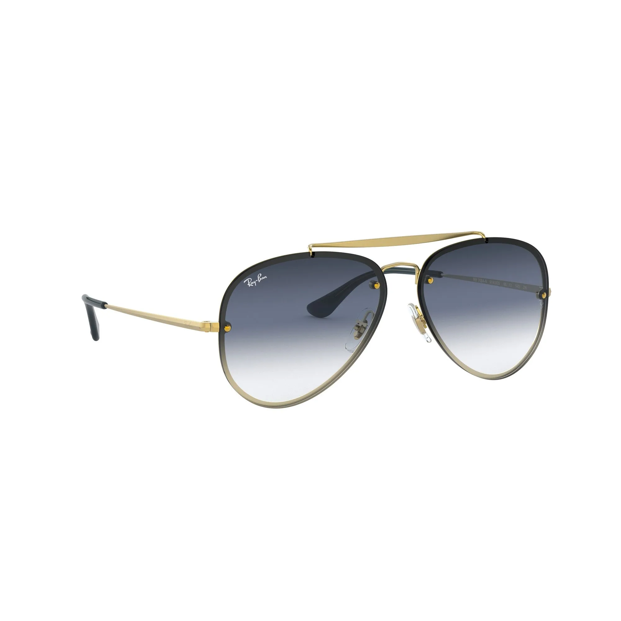 Ray Ban Gold Sunglasses with Blue Mirror Gradient Lenses-RB_3584N_91400S_61mm