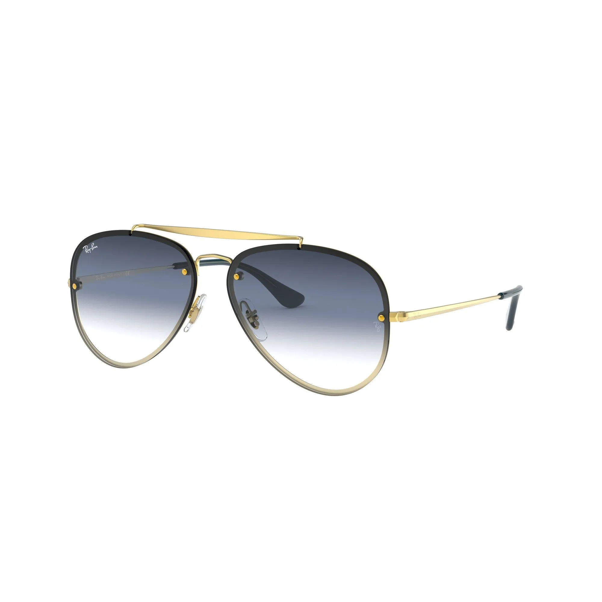 Ray Ban Gold Sunglasses with Blue Mirror Gradient Lenses-RB_3584N_91400S_61mm