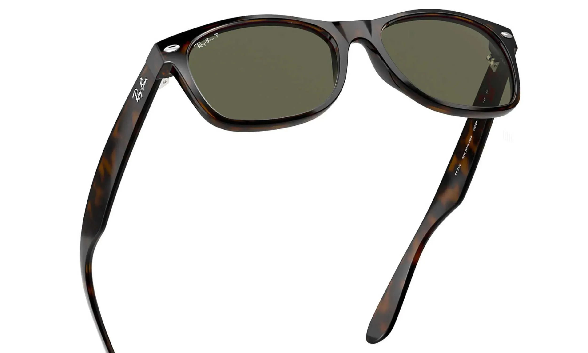 RAY-BAN New Wayfarer Classic Sunglasses - Tortoise - Crystal Green Polarized Lens