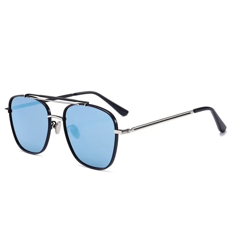 Reven Jate Women's Full Rim Oval Double Bridge Alloy Polycarbonate Polarized Sunglasses 80303