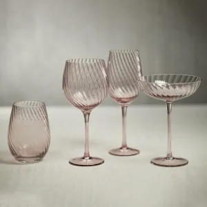 Savoy Optic Swirl Glassware - Lilac