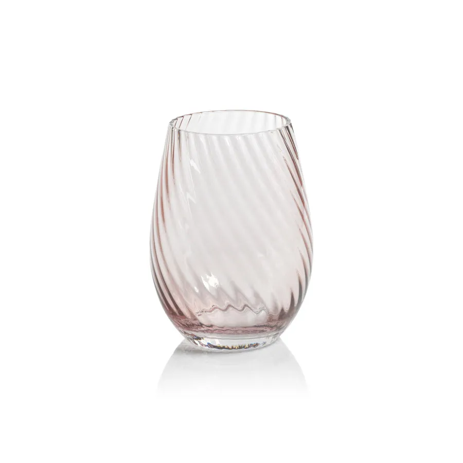 Savoy Optic Swirl Glassware - Lilac